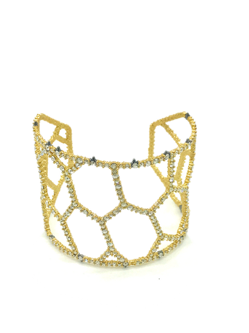 Alexis Bittar Cob Web Crystal Encrusted Cuff Bracelet