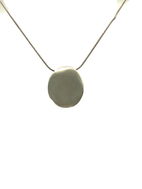 Sterling Silver Organic Oval Necklace