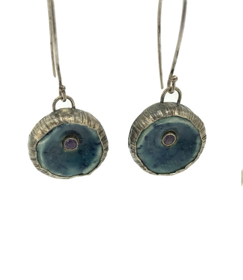 Ocean Earrings w/ Amethyst