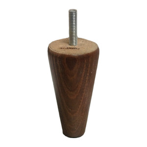 Mid-Century Walnut Stained Hardwood Cone Sofa Leg – 100mm