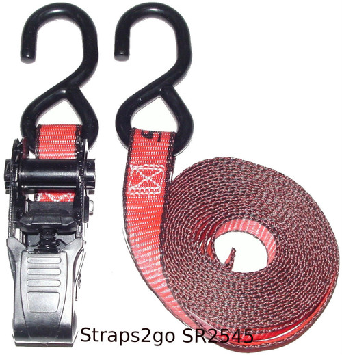 Straps2go® Brand. Straps2go® Tie-Down Ratchet Strap 25mm/4.5metre S hooks 