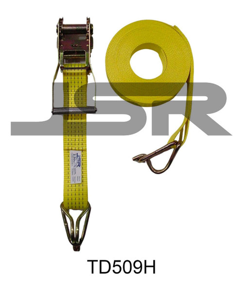 JSR® Brand JSR® Ratchet Strap 50mm / 9 metre H/Duty c/w Hook & Keeper 2,500kg L.C. 