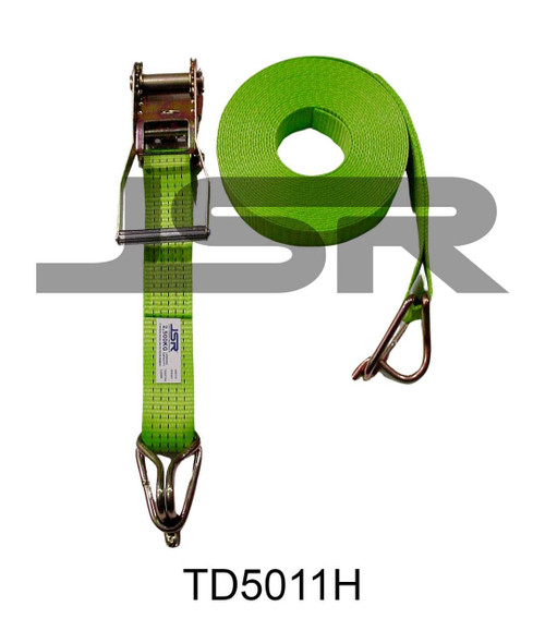 JSR® Brand JSR® Ratchet Strap 50mm / 11 metre H/Duty c/w Hook & Keeper 2,500kg L.C. 