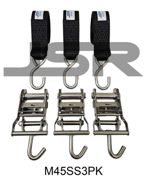 JSR® Brand JSR® Medium Duty Ratchet Stainless Steel Hook to Hook 1.2 metre 3 Pack 