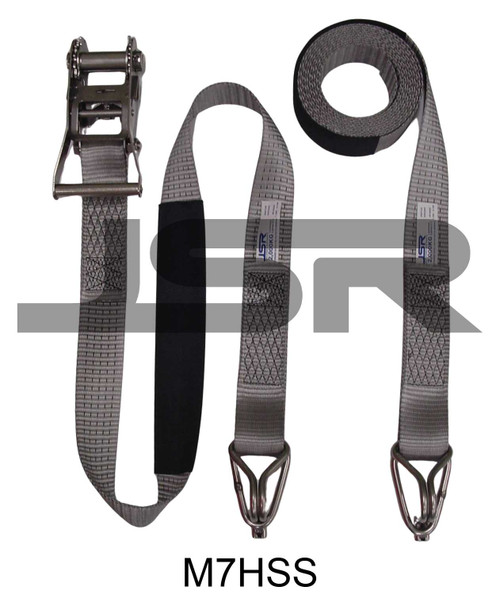JSR® Ratchet Strap H/Duty Stainless Steel Ratchet 6 metre c/w Hook & Keeper 2,000kg L.C.