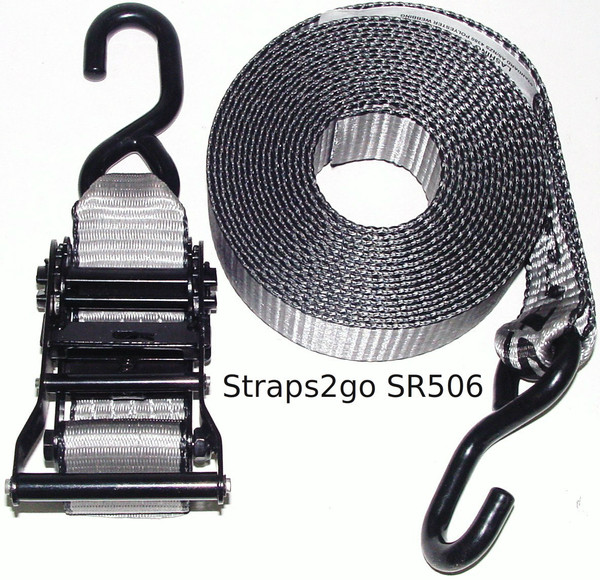 Straps2go Tie Down Ratchet Strap 50mm/6metre S hook