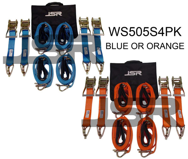 JSR® Car Transport Wheel Strap 4 pack 5 metre