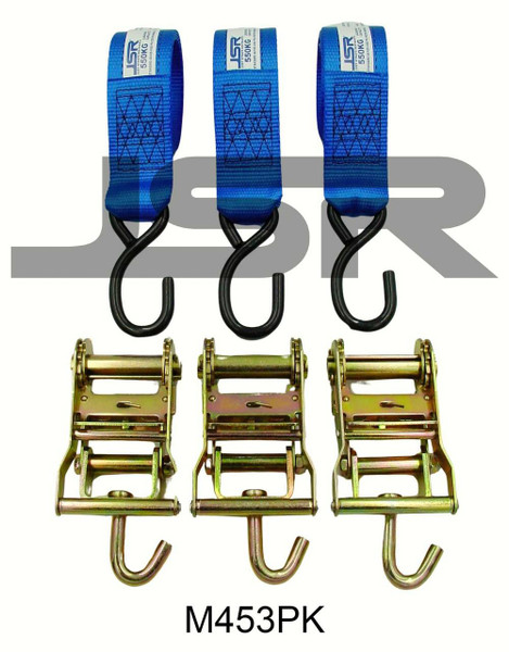 JSR® Brand JSR® Medium Duty Ratchet Hook to Hook 1.2 metre 3 Pack 