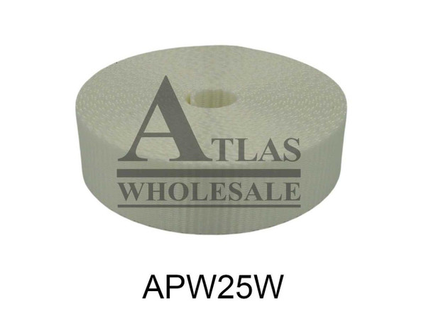Atlas 25mm White Polyester webbing 