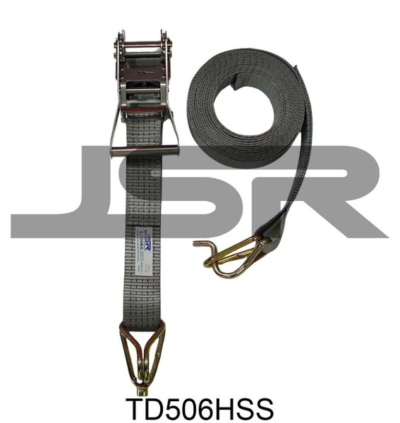 JSR® Brand JSR® Ratchet Strap H/Duty Stainless Steel Ratchet 6 metre c/w Hook & Keeper 2,000kg L.C. 