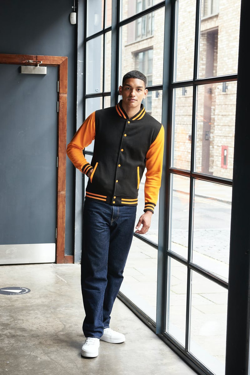 Orange Black Letterman Jacket  Yellow Black Letterman Jacket