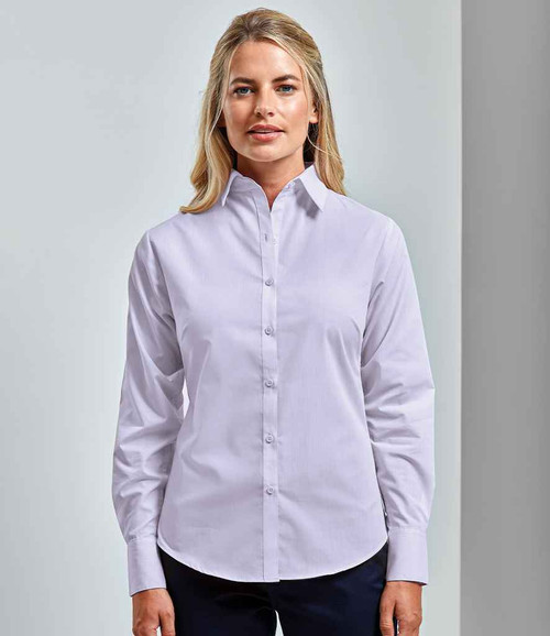 Premier PR300 Ladies Poly/Cotton Long Sleeve Poplin Blouse - WRAP Certified