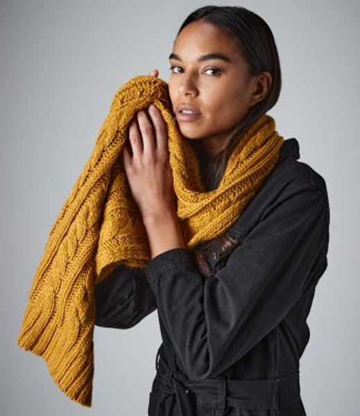 Beechfield B499 Cable Knit Melange Scarf