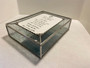 wedding invitation box with textured clear glass side view