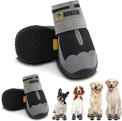 Dog Boots Breathable Dog Shoes for Small Medium Large Dogs; Waterproof Anti-Slip Puppy Booties Paw Protector for Hot Pavement Winter Snow Hiking with Reflective Straps 4PCS