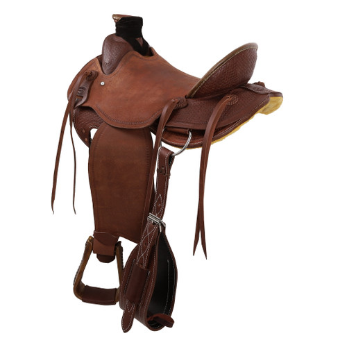 Showman Signature Series Roughout Wade Roper Saddle - 15, 16, 17 Inch