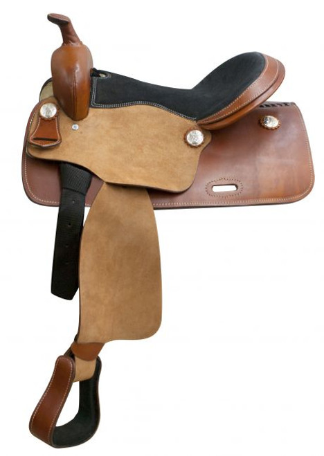 16" Economy Western Saddle with Rough Out Fenders and Jockeys