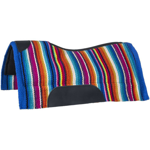 SKU 31-1770-0-0
123
In Stock
Eye-catching and practical! This saddle pad is made with a 100% woven wool blanket top in a bold serape pattern. The 1/2" felt bottom provides great cushion and wicking properties to keep your horse cool and comfortable. Complete with wear leathers for increased durability.