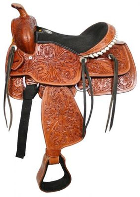 13" Fully Tooled Double T Youth Saddle