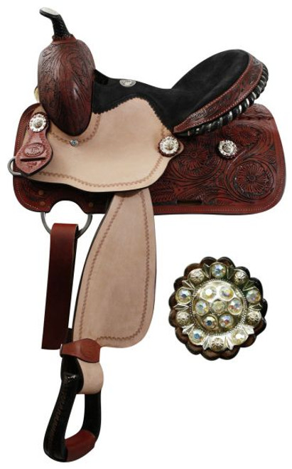 13" Youth Crystal Rhinestone Barrel Saddle