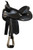 12" Black Economy Saddle with Basket Weave Tooling and Silver Conchos