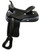 16" Economy Black Saddle with Suede Leather Seat and Rounded Skirts