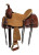 Double T Youth Hard Seat Roper Style Saddle with Basket Weave and Navajo Diamond Tooled Leather