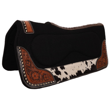 Tapis De Selle Showman 32 X 31 - 100% Laine Mohair Et Cuir - Neuf