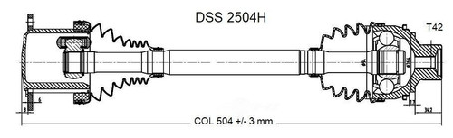 CV Axle Shaft-High Quality OE Style DSS 2504H fits 17-20 Audi Q7