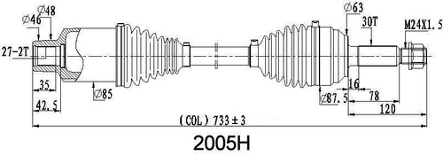 CV Axle Shaft-High Quality OE Style DSS 2005H fits 16-21 Tesla X