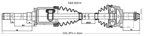 CV Axle Shaft-High Quality OE Style DSS 3331H fits 00-06 BMW X5