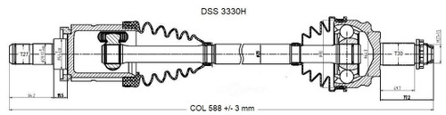 CV Axle Shaft-High Quality OE Style DSS 3330H fits 00-06 BMW X5
