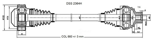 CV Axle Shaft-High Quality OE Style DSS 2364H