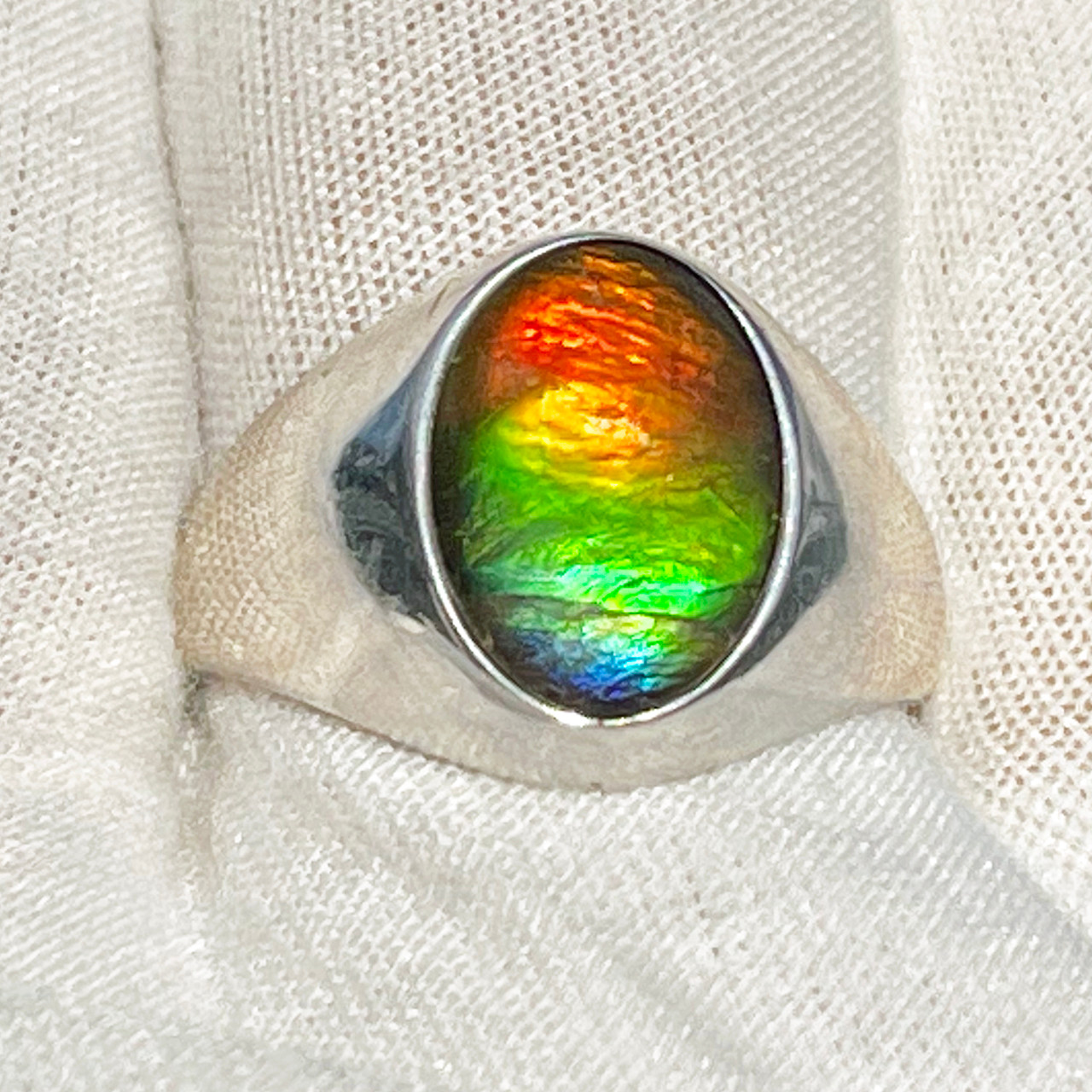 AAA Canadian Ammolite Ring Size 10 (925 Sterling Silver) RING134548 – Ana  Silver Co