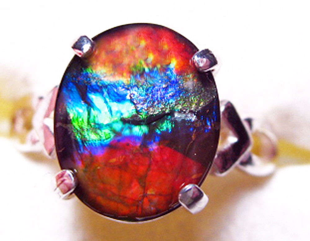 Ammolite Sterling Silver Ring