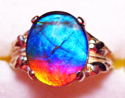 14K Ammolite Oval Ring 28GR 14K Ammolite Oval Ring 28GR