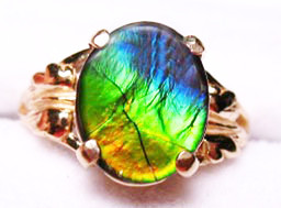14K Ammolite Oval Ring 53GR 14K Ammolite Oval Ring 53GR
