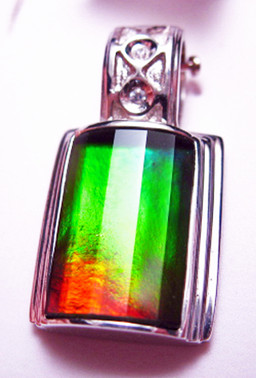 Korite Ammolite Faceted Column Pendant 19KSP Korite Ammolite Faceted Column Pendant 19KSP