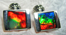 Korite Ammolite Darby Cuff Links  2KSCL Korite Ammolite Darby Cuff Links  2KSCL