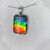 Ammolite Rectangle Sterling Silver Necklace Pendant 89SP