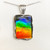 Ammolite Rectangle Sterling Silver Necklace Pendant