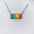 Ammolite Rectangle Sterling Silver Necklace