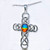 Ammolite Celtic Cross Sterling Silver Necklace Pendant