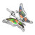 Ammolite Mosaic and Sterling Silver Butterfly Pendant