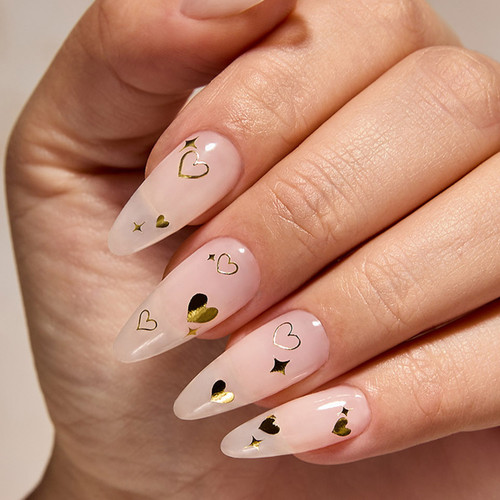 Gold Heart Outlines Studio Nail Decals