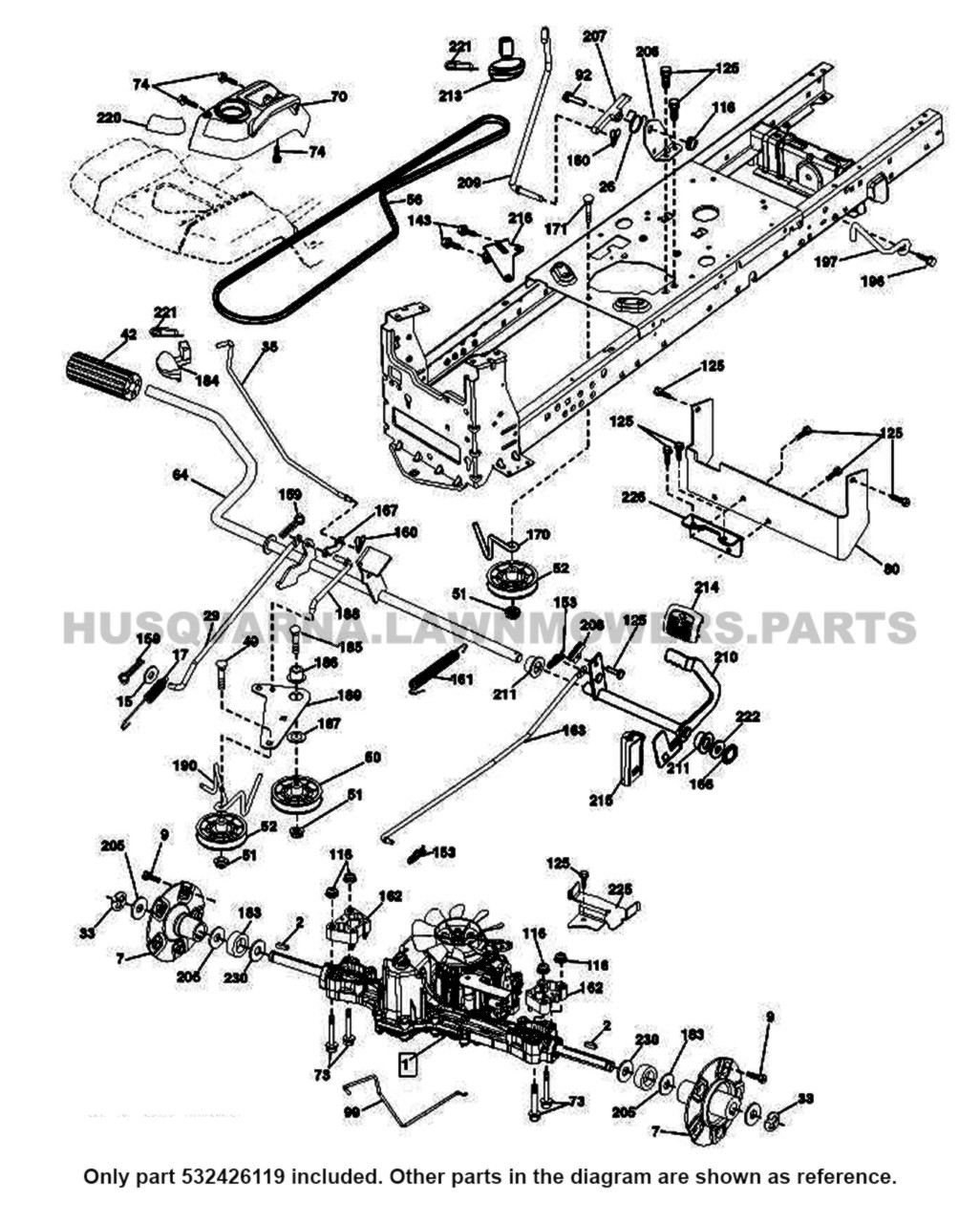 Husqvarna Lgt2654 Transmission 532426119 OEM OEM Husqvarna Lawn