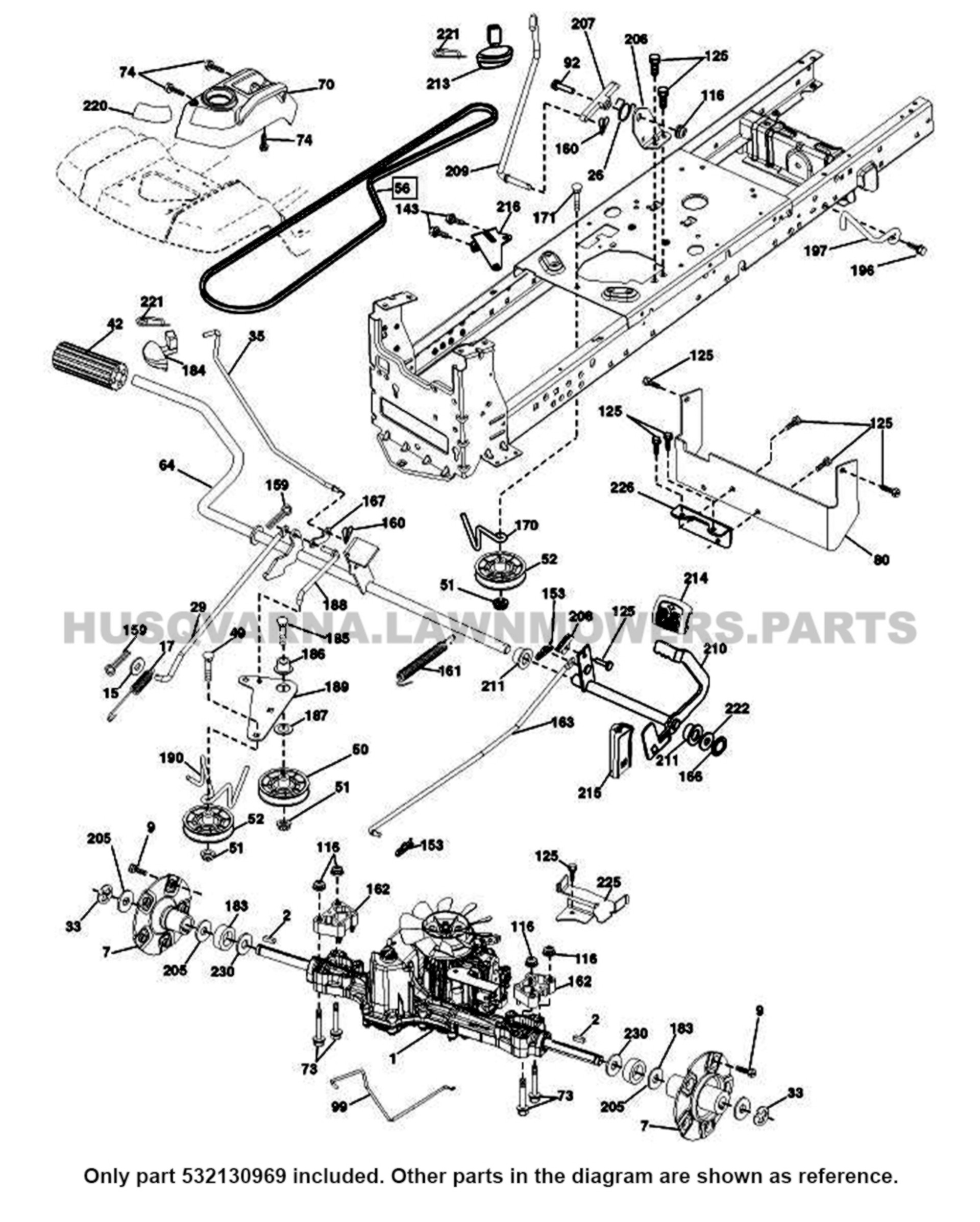 Husqvarna Lgt2654 Drive Belt 532130969 OEM OEM Husqvarna Lawn Mower Parts