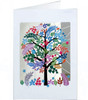 Tree with Multi Coloured Leaves Laser-Cut Card