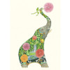 Elephant with Flowers Card