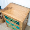 Hand Carved and Painted 3 Drawer Chest 